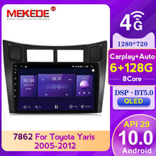 MEKEDE 6G 128GB QLED screen Android10.0 GPS Car Radio Multimedia Video For Toyota Yaris XP90 2005 - 2012 with carplay DSP 4G 2024 - buy cheap