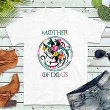 Game of Floral Dog Tshirt Flower Cat Mother of Dogs Shirt for Mama Dog Shirt 100% Cotton 2024 - buy cheap