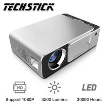 Techstick 4K проектор Full HD 1080P 3500 люмен HDMI VGA GT10 светодиодный видео проектор Портативный 3D медиа Кино видео проектор плеер 2024 - купить недорого