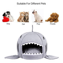 Pet Dog Cats Soft Sleeping Bed House Pad Sharks Shape Warm Cushion Nests Kennel detachable Small Medium Animals puppy cats House 2024 - buy cheap