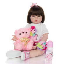 KEIUMI-Muñeca de bebé Reborn de silicona suave para niñas, muñeco de bebé Reborn de silicona suave, a la moda, con oso 2024 - compra barato