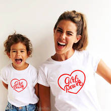 1pc Mom Baby Girl Power Matching Shirt T-Shirt Family Outfit Clothes Mommy and Me Summer Short Sleeve Casual T Shirt Family Look 2024 - buy cheap