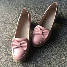 Loafer mulher de fundo plano estilo britânico mulheres oxfords sapatos 2020 primavera outono arco boca rasa rosa sapatos planos zapatos mujer 2024 - compre barato