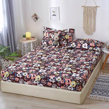 Sábana ajustable de estilo Floral para cama de adulto, cubierta de colchón con estampado reactivo, elástica, tamaño doble, 3 uds. 2024 - compra barato