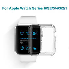 Чехол для Apple Watch 5 4 3 2 1 38 мм 44 мм 360 прозрачный защитный чехол из ТПУ для Iwatch 4 3 2 1 40 мм 42 мм 2024 - купить недорого