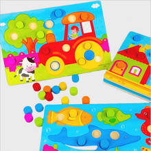 Brinquedo de madeira do bebê 3d quebra-cabeças placa animais coloridos veículos fruts formas dos desenhos animados puzzle brinquedo para crianças bebê meninos meninas 2024 - compre barato