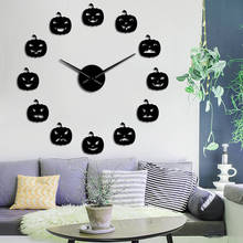 Halloween Christmas Pumpkin Modern Quiet Sweep Wall Clock Pumpkin Emotion Mirror Effect DIY Watch Cool Wall Art Decoration 2024 - buy cheap