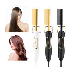 Multifunction Hair Straightener Flat Irons Wet Dry Use Brush Comb Heating Hair Straight Styler Curling Iron Hair Curler Comb 2024 - buy cheap