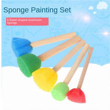 4PCS/Lot Wooden DIY Painting Sponge Brush Handle Toy Baby Educational Doodle Drawing Painting Graffiti Tools for Child Kids Toys 2024 - buy cheap