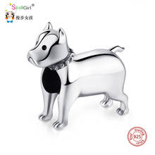 Cuentas de plata esterlina 925 de animales, abalorios de perro Bull Terrier de Cz, compatibles con pulseras originales Diy, fabricación de joyas de perro, regalo 2024 - compra barato