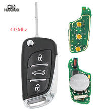 DS Style Folding Key for Peugeot 206 207 206CC 3 Buttons Keyless Entry Fob Remote Key 434MHZ 2024 - buy cheap