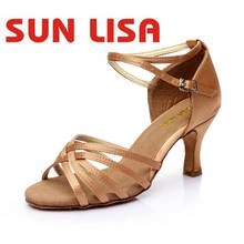 SUN LISA Women's Latin Dance Shoes for Ladies Girls Salsa Tango Ballroom Dance Shoes High Heels Dancing Shoes 5/7cm 2024 - buy cheap