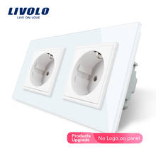 Livolo-Toma de corriente de pared estándar europeo, Panel de cristal blanco, fabricante de enchufe de pared de 16A, VL-C7C2EU-11 2024 - compra barato