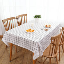 1pc Waterproof Oilproof Tablecloth Plaid Print Desk Cloth Wedding Birthday Party Dining Table Cover Rectangle Washable Home Dec 2024 - buy cheap