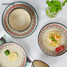 New product rice bowl household single-sided instant noodle bowl soup bowl dish plate ceramic tableware hand-painted underglaze 2024 - buy cheap