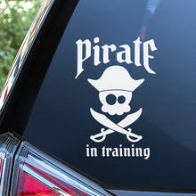 Pegatina de entrenamiento de pirata en color negro/plateado, pegatinas creativas para parachoques, decoración de ventana blanca, impermeable, extraíble, S428 2024 - compra barato