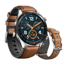 Ремешок кожаный для Huawei Watch GT 2, браслет для samsung gear S3 Frontier galaxy watch 46 мм amazfit GTR 47 мм/pace/stratos, 22 мм 2024 - купить недорого