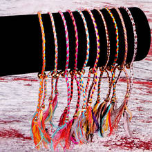 Pulsera de cuerda multicolor hecha a mano para hombre y mujer, brazalete de cuentas trenzadas, ajustable, étnico, Unisex, regalo de joyería 2024 - compra barato
