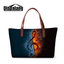 Dispalang bolsas femininas com estampa de note musical, bolsa grande de mão com design personalizado para ombro e praia, para meninas 2024 - compre barato