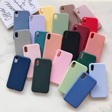 Funda de teléfono de silicona para iphone, carcasa trasera de tpu suave, color caramelo, mate, sólido, para xr, x, xs max, 6, 6s, 7, 8 plus, 5, 5s, se 2024 - compra barato