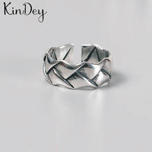 Kindey Retro Silver Color Geometric Irregular Rings For Women Bridal Engagement Party Antique Rings Wholesale 2024 - buy cheap