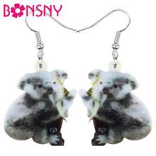 Bonsny-pendientes acrílicos con forma de Koala para mujer, niña y niño, aretes colgantes con forma de Koala, Animal, regalo, gran oferta, a granel 2024 - compra barato