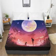 Sábana bajera 3D HD 160x20/150x200, ropa de cama con banda elástica, Funda de colchón, ropa de cama, ropa de cama, paisaje de fantasía 2024 - compra barato