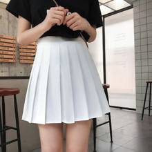 White Pleated Satin Skirt summer High Waist Pleated Mini Skirt Women's Fashion Slim Waist Casual Tennis Skirts school Vacation 2024 - buy cheap