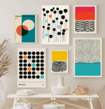 Pintura abstracta geométrica colorida, póster de lienzo moderno, impresión minimalista, sala de estar de pared para imágenes artísticas, pasillo, decoración de estudio 2024 - compra barato
