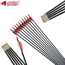 12pcs Linkboy Archery Carbon Children Arrows 28Inch ID6.2mm OD7mm Bow Hunting Practice Outdoor Archery Play Shooting 2024 - buy cheap