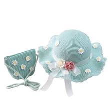 XEONGKVI European Fairy Flower Ribbon Parent-child Sun Hats Bags Suit Summer Straw Hats For Women Girl Children Wide Brim Cap 2024 - buy cheap