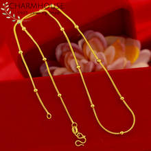 Charmhouse colar feminino com corrente, colar dourado amarelo para mulheres, 18 polegadas, miçangas, cobra, gargantilha, jóias de casamento 2024 - compre barato