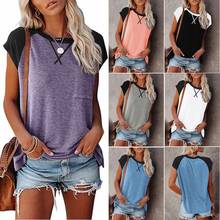 2021 Summer Casual O-neck Loose T Shirt Short Sleeve Female Soft Tops mujer Solid Tops Tee Shirts y2k top Women Pocket T-shirt 2024 - buy cheap