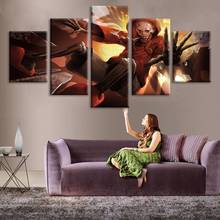 Home Poster HD Pictures Prints Canvas 5 Piece Modular Undertale Game Skeleton Smoking Living Room Decorative Painting Framed 2024 - buy cheap