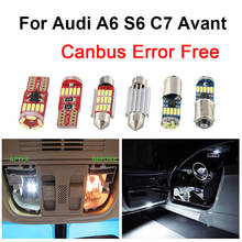 17pcs White Error Free Dome Vanity mirror Trunk Door Glove LED Interior Light Kit For Audi A6 S6 RS6 C7 Avant Wagon 2012-2016 2024 - buy cheap