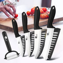 Cuchillo de cerámica para cocina, utensilio de Chef para cortar verduras, 3, 4, 5 y 6 pulgadas, juego de 1-4 piezas con pelador de hoja blanca 2024 - compra barato