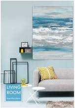 Modern Blue minimalist abstract painting Seascape oil painting the living room office original canvas wall art home decor ups 2024 - buy cheap