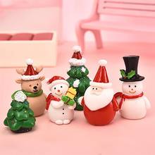 1-7pcs/set Miniature Christmas Tree Santa Claus Snowmen Terrarium Accessories Gift Box Fairy Garden Figurines Doll House Decor 2024 - buy cheap