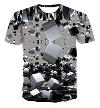 2020 hot new fashion T-shirt geometric square t-shirt men's T-shirt simple color top 3D cool unique print men's top 2024 - buy cheap