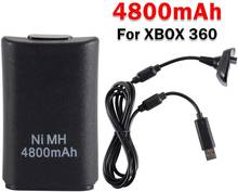 Paquete de Batería 2 en 1 de alta calidad, Cable de conexión de carga USB y batería recargable para mando inalámbrico Xbox 360 2024 - compra barato