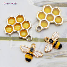 8pcs/set  mix alloy bees animal  honey charms hairs jewelry pendant for earrings keychain Earrings Necklace Pendant Gold Metal 2024 - buy cheap