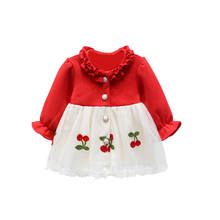 Girls Princess Dress Spring Lolita Style Lantern Sleeve Berries Embroidery Party Baby Dresses Kids Clothes Ball Gown 0-3Y 2024 - buy cheap