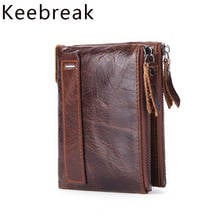 Real Crazy Horse Genuine Leather Men Wallets Money Bag Short Coin Purse Small Vintage Slim Wallets High Quality Designer Vallet 2024 - buy cheap