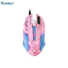 Ow 6 botões de mouse gamer iluminado de led, mouse com fio d. va reaper para pc gamer 2024 - compre barato