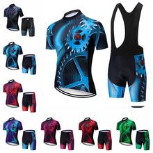 2020 cycling jersey sets Men's Bike jersey bib shorts suit MTB Clothing Shirt Maillot Ciclismo Mountain road Top bottom blue red 2024 - buy cheap