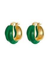 Rongho Vintage Irregular Metal Epoxy Hoop Earrings for Women Charms Jewelry Female Ename Geometric Circle Earring Brincos 2024 - buy cheap