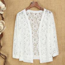 Women 2021 Summer Fashion Short Cardigan Women  Hollow Out Lace Open Stitch Coat Women Casual Thin Outerwear Top L194 2024 - buy cheap