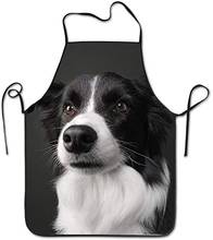 Border Collie-delantales de Chef para mujer y hombre, delantal de babero cómodo y duradero, delantales de cocina para cocinar, hornear, hacer manualidades, barbacoa 2024 - compra barato