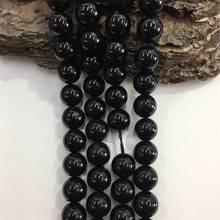 Turmalina negra de Brasil, piedra Natural Original, Gema auténtica redonda, cuentas sueltas de 6, 8 y 10MM para la fabricación de joyas DIY 2024 - compra barato