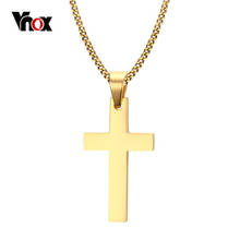 Vnox Simple Classical Cross Pendant Necklace for Men Free 24" Stainless Steel Link Chain Necklace Male Jewelry 2024 - buy cheap